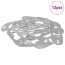vidaXL Kulcslyuk Akasztó 12 pcs Ezüst 45 x 16 x 3.5 mm Vas