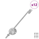 vidaXL Fedél Támogató Zsanér 12 db Ezüst 194 x 36 x 18 mm Vas
