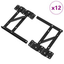 vidaXL Ágyemelő mechanizmus 12 pcs Fekete 340 x 95 x 40 mm Vas