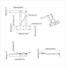 vidaXL Ágyemelő mechanizmus 12 pcs Fekete 340 x 95 x 40 mm Vas