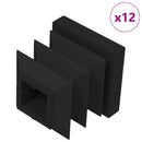 vidaXL Végsapkák 12 pcs Fekete 15 x 15 x 15 mm PP