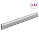 vidaXL Szekrény rúd 12 pcs Ezüst 264 x 15 x 29 mm Alumínium ötvözet