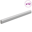 vidaXL Szekrény rúd 12 pcs Ezüst 316 x 15 x 29 mm Alumínium ötvözet