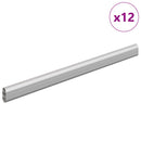 vidaXL Szekrény rúd 12 pcs Ezüst 371,5 x 15 x 29 mm Alumínium ötvözet