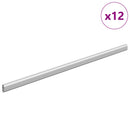 vidaXL Szekrény rúd 12 pcs Ezüst 472 x 15 x 29 mm Alumínium ötvözet