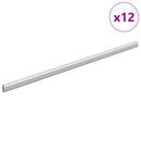 vidaXL Szekrény rúd 12 pcs Ezüst 664 x 15 x 29 mm Alumínium ötvözet