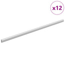 vidaXL Szekrény rúd 12 pcs Ezüst 764 x 15 x 29 mm Alumínium ötvözet