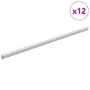vidaXL Szekrény rúd 12 pcs Ezüst 764 x 15 x 29 mm Alumínium ötvözet