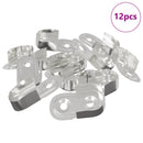 vidaXL Szekrény rúd tartó 12 pcs Fehér Cink 40 x 18 x 10 mm Vas