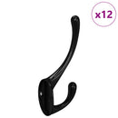 vidaXL Ruhafogó 12 pcs Fekete 102 x 29 x 47 mm Cink Ötvözet