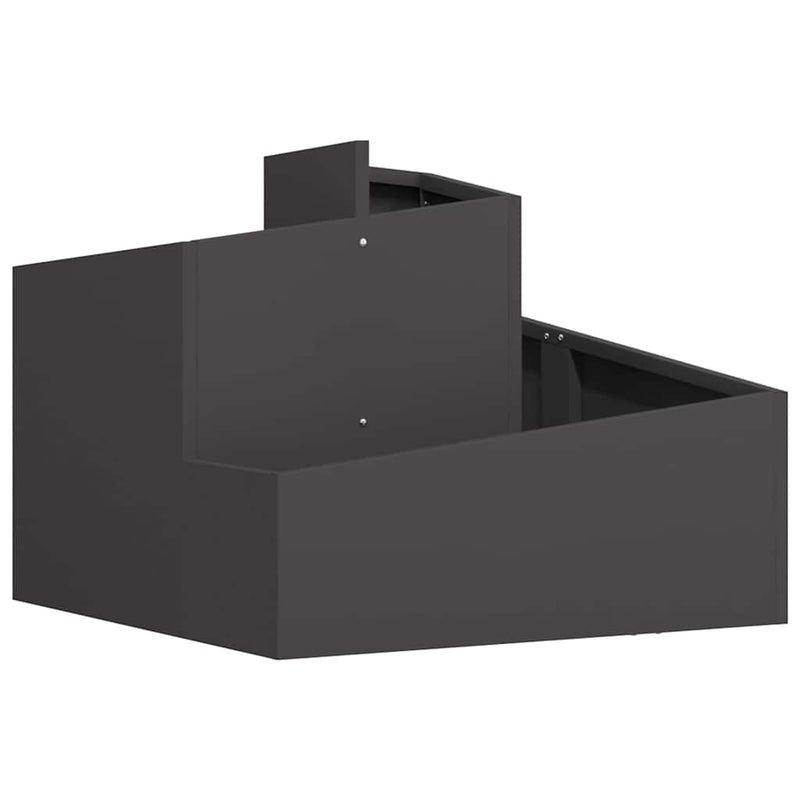 vidaXL Kerti cserép Fekete 60 x 60 x 50 cm Acél