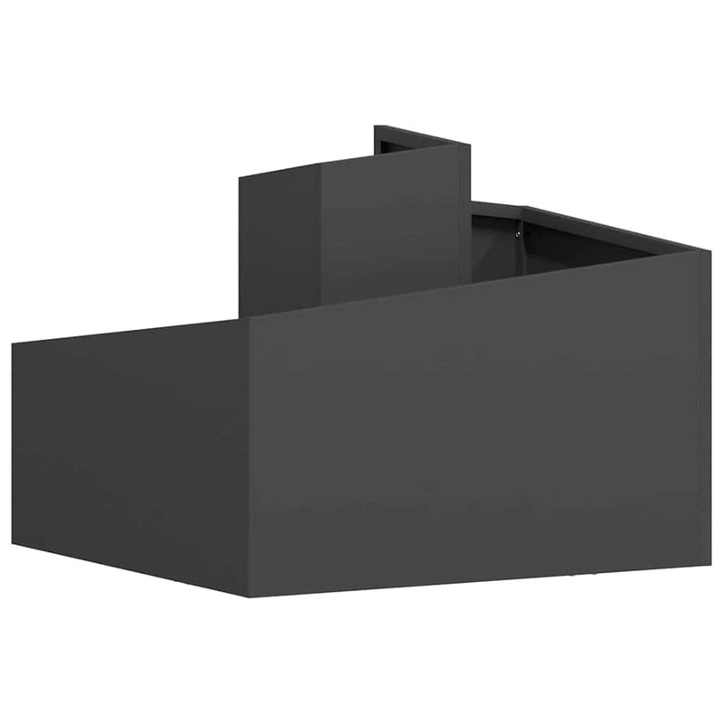 vidaXL Kerti cserép Fekete 60 x 60 x 50 cm Acél