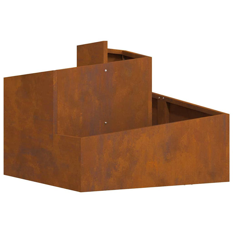 vidaXL Kerti cserép Barna 60 x 60 x 50 cm időjárásálló acél