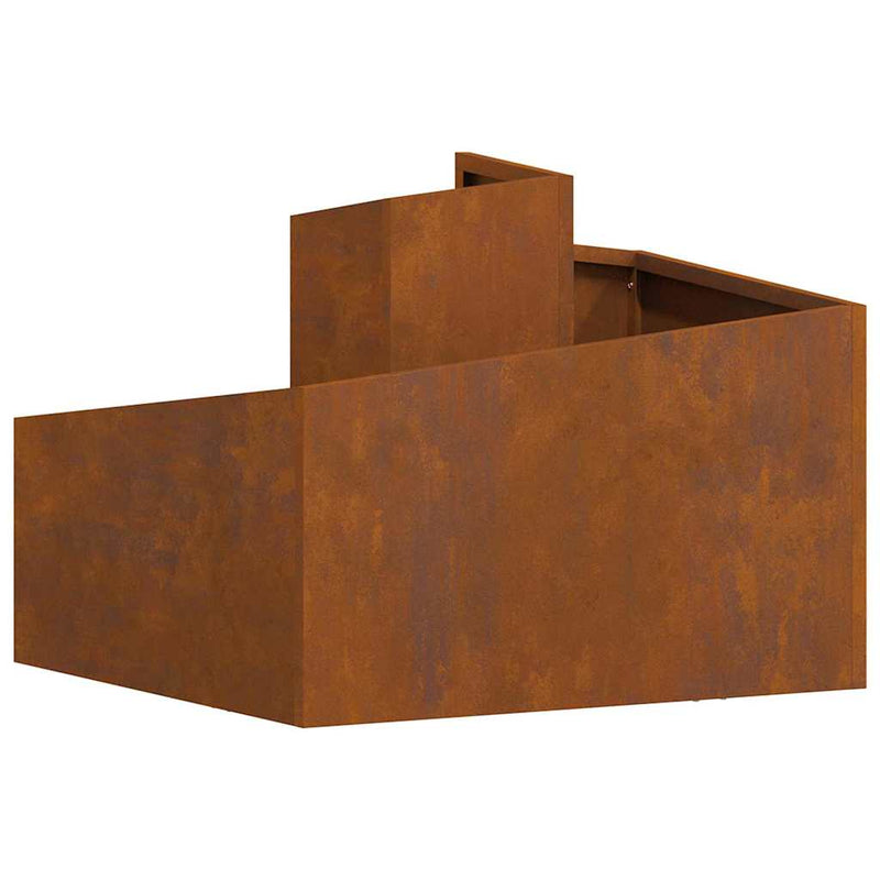 vidaXL Kerti cserép Barna 60 x 60 x 50 cm időjárásálló acél
