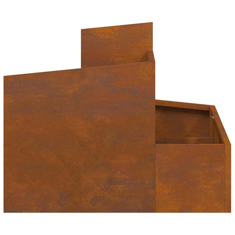 vidaXL Kerti cserép Barna 60 x 60 x 50 cm időjárásálló acél