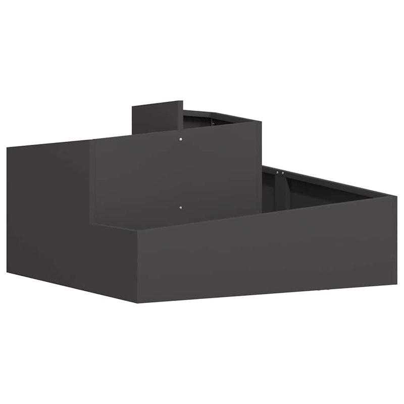 vidaXL Kerti cserép Fekete 80 x 80 x 50 cm Hidegen hengerelt acél