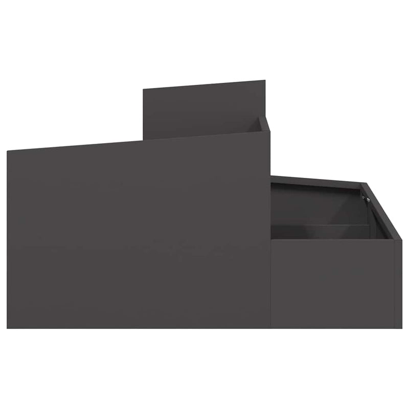 vidaXL Kerti cserép Fekete 80 x 80 x 50 cm Hidegen hengerelt acél