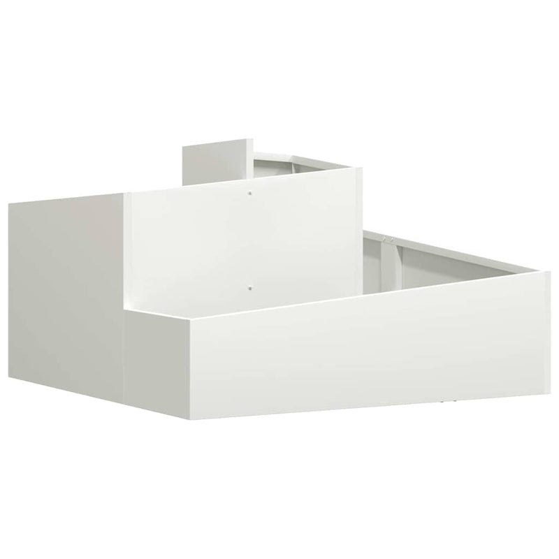 vidaXL Kerti cserép Fehér 80 x 80 x 50 cm Hidegen hengerelt acél