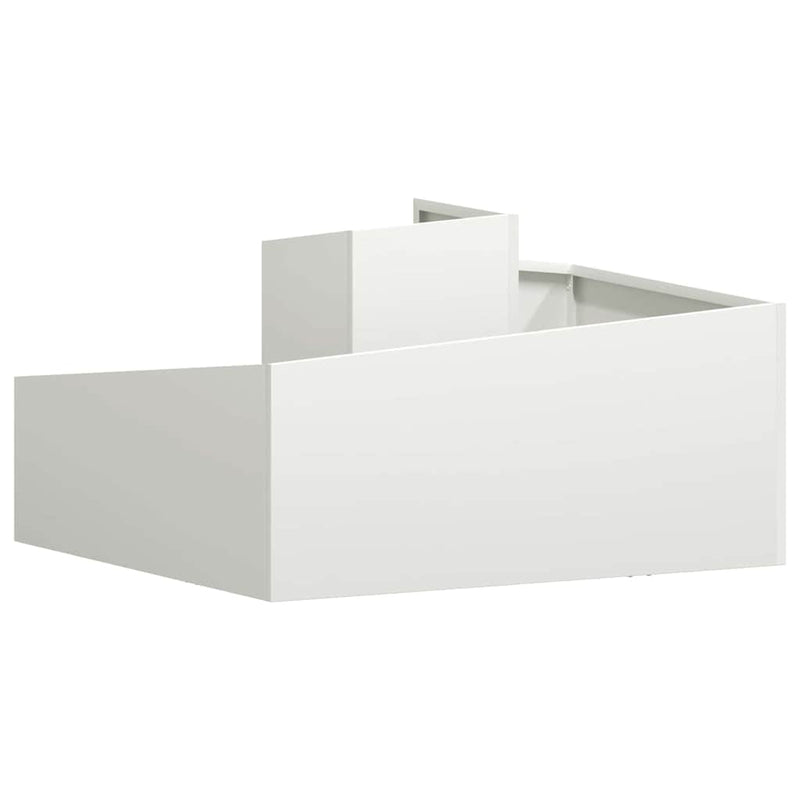 vidaXL Kerti cserép Fehér 80 x 80 x 50 cm Hidegen hengerelt acél