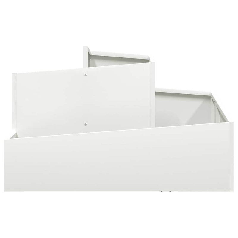 vidaXL Kerti cserép Fehér 80 x 80 x 50 cm Hidegen hengerelt acél