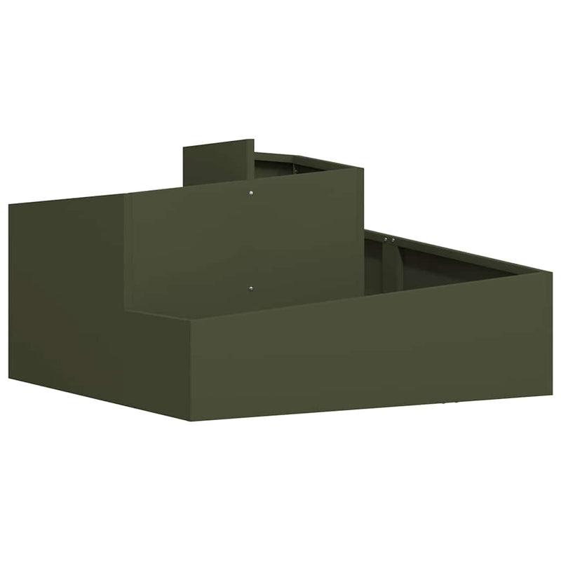 vidaXL Kerti cserép Oliva zöld 80 x 80 x 50 cm Hidegen hengerelt acél
