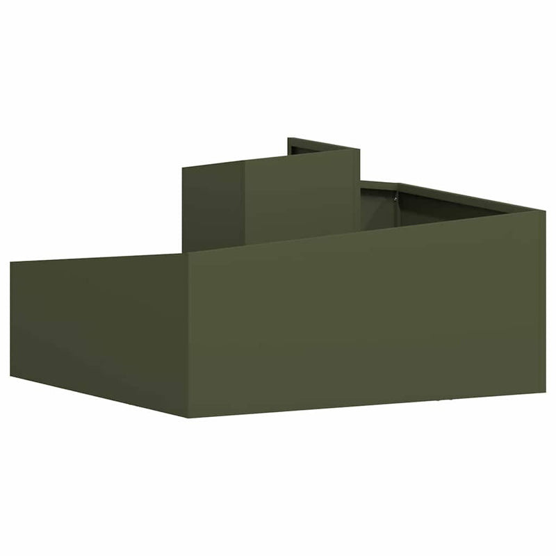 vidaXL Kerti cserép Oliva zöld 80 x 80 x 50 cm Hidegen hengerelt acél