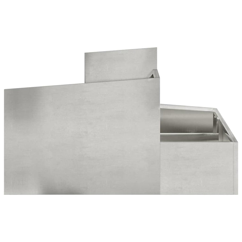 vidaXL Kerti cserép Ezüst 80 x 80 x 50 cm Rozsdamentes acél