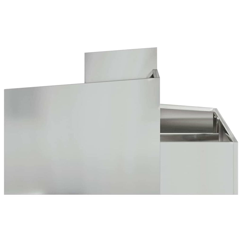 vidaXL Kerti cserép Ezüst 80 x 80 x 50 cm Horganyzott acél