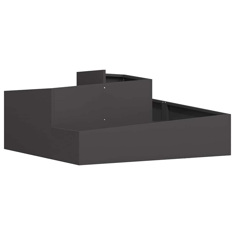 vidaXL Kerti cserép Fekete 100 x 100 x 50 cm Acél