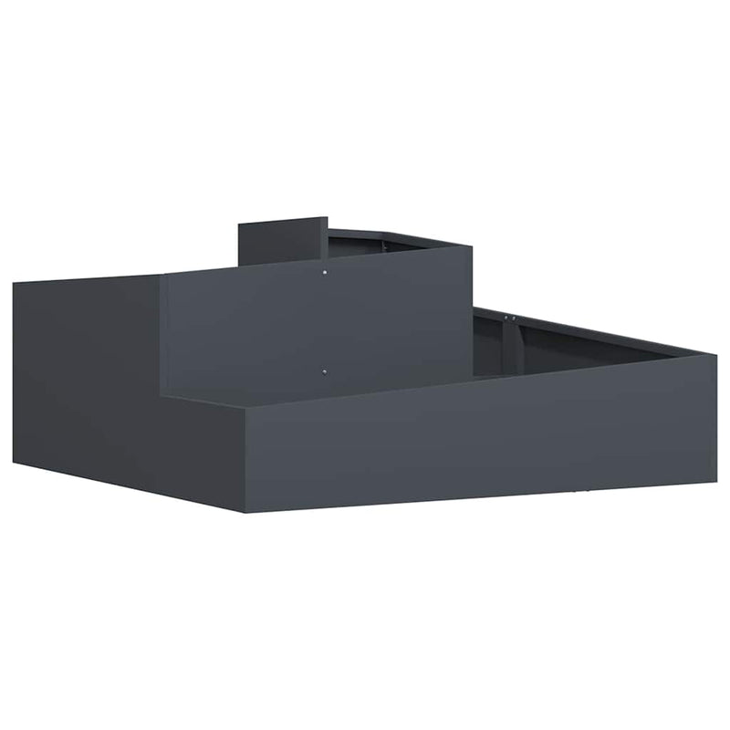 vidaXL Kerti cserép Antracit 100 x 100 x 50 cm Acél