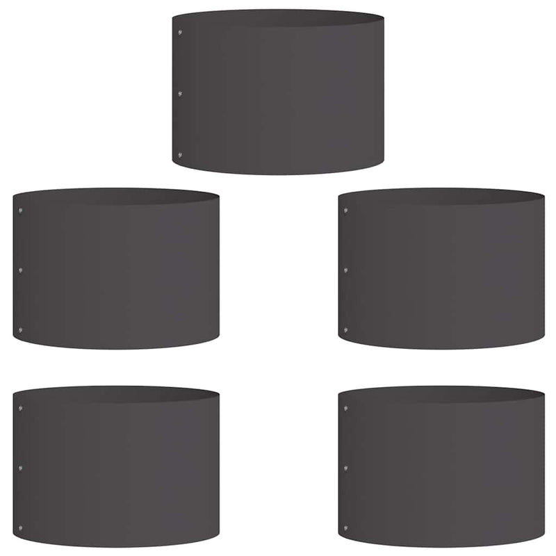 vidaXL Kerti ültetők 5 pcs Fekete 30 x 30 x 20 cm Acél