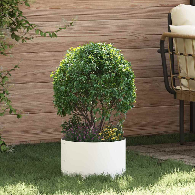 vidaXL Kerti ültetők 5 pcs Fehér 30 x 30 x 20 cm Acél