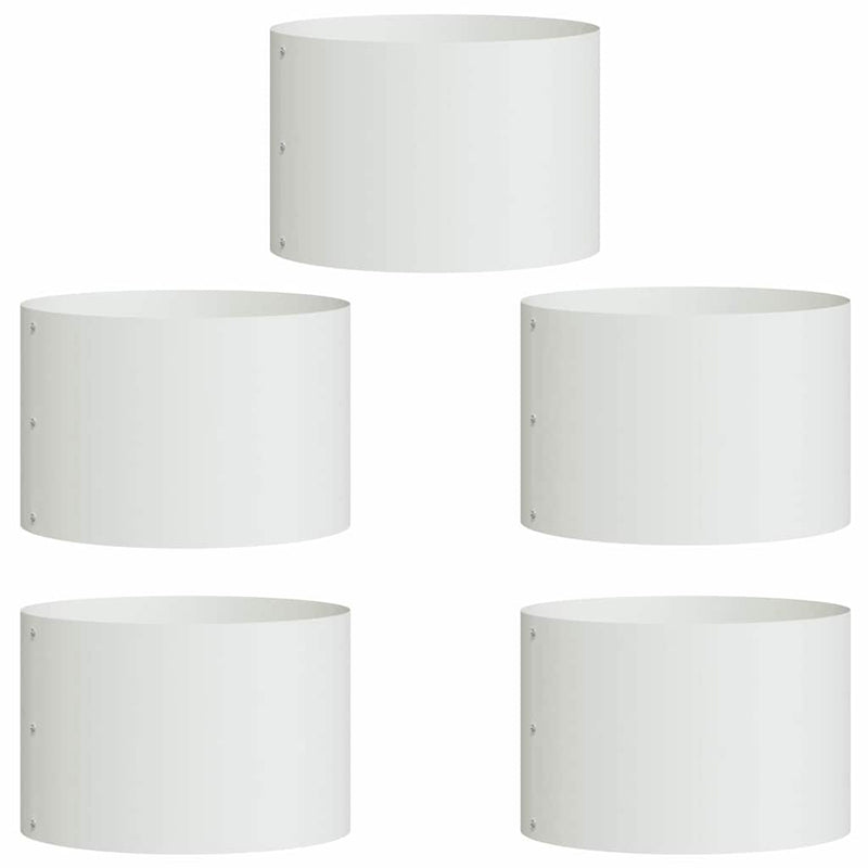 vidaXL Kerti ültetők 5 pcs Fehér 30 x 30 x 20 cm Acél