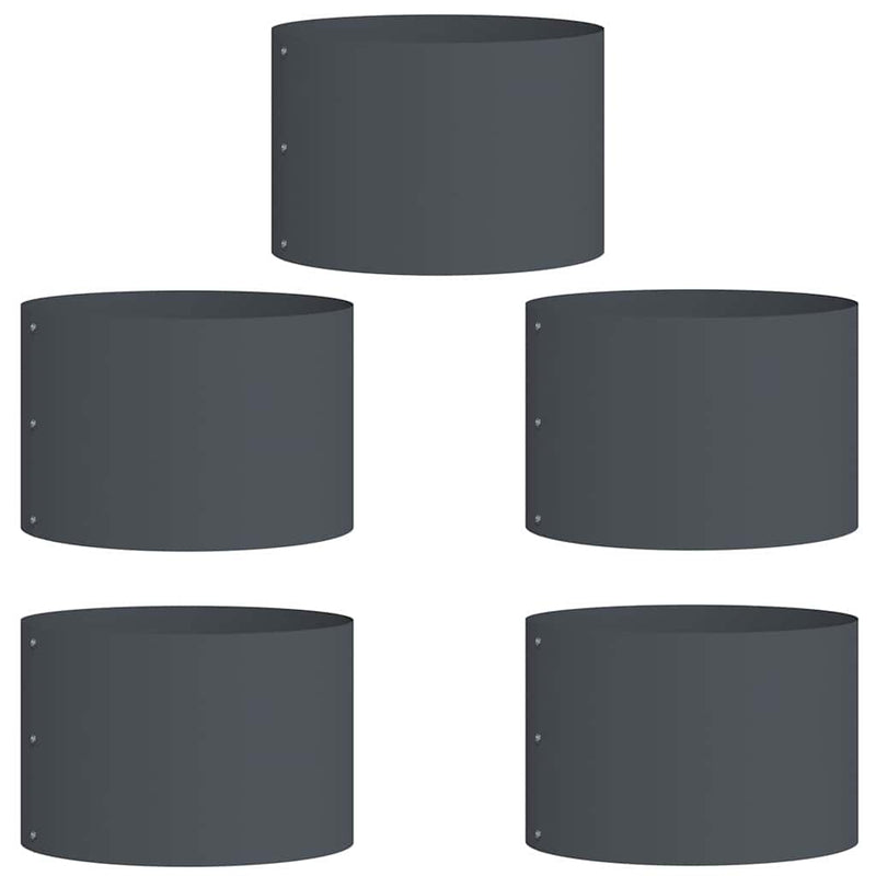 vidaXL Kerti ültetők 5 pcs Antracit 30 x 30 x 20 cm Acél