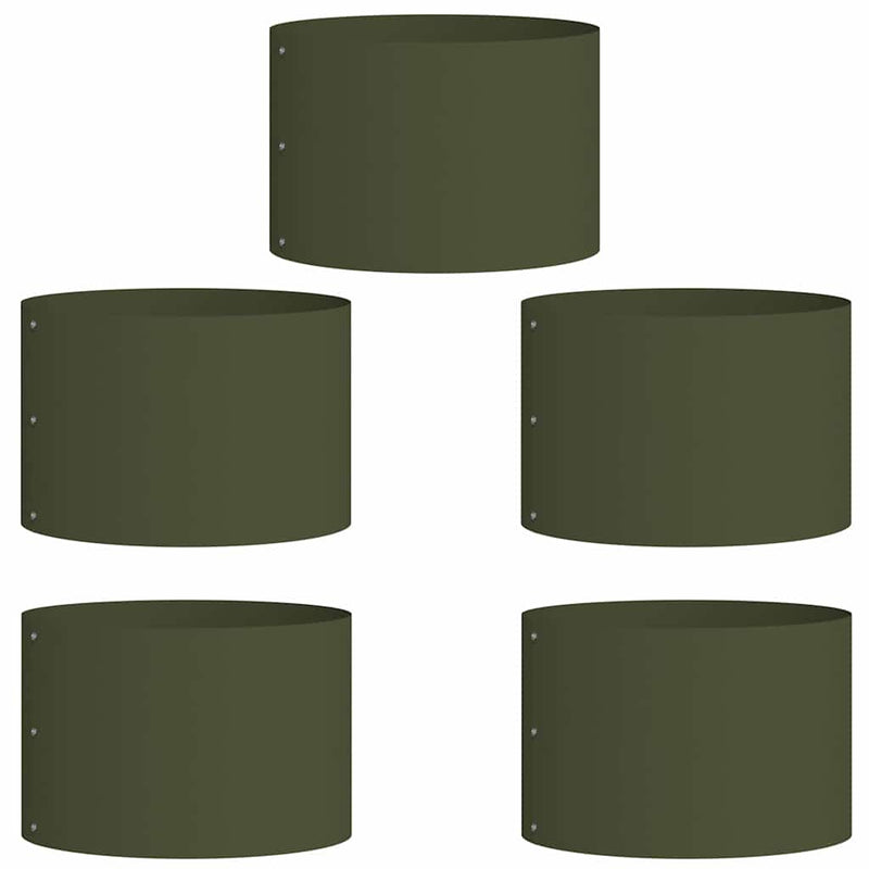 vidaXL Kerti ültetők 5 pcs Oliva zöld 30 x 30 x 20 cm Acél