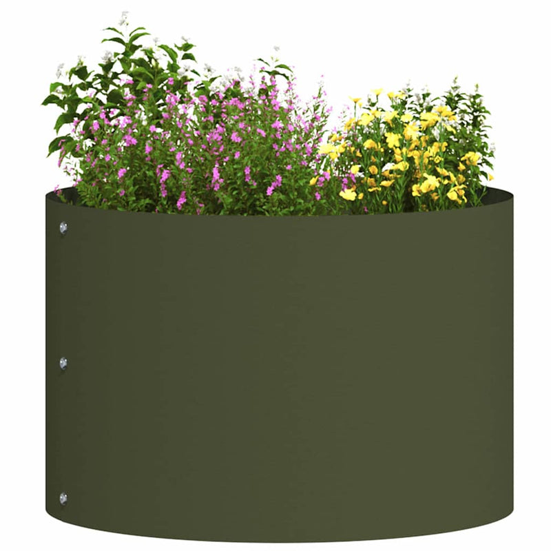 vidaXL Kerti ültetők 5 pcs Oliva zöld 30 x 30 x 20 cm Acél