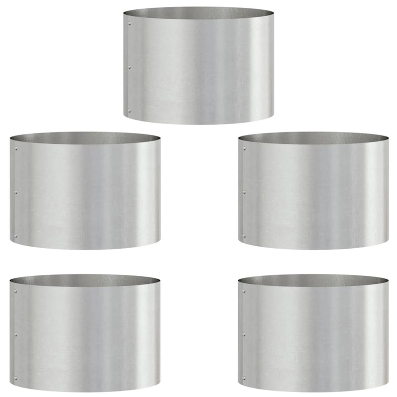 vidaXL Kerti ültetők 5 pcs Ezüst 30 x 30 x 20 cm Rozsdamentes acél