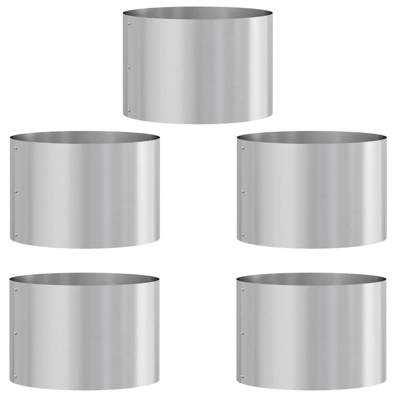 vidaXL Kerti ültetők 5 pcs Ezüst 30 x 30 x 20 cm Horganyzott acél