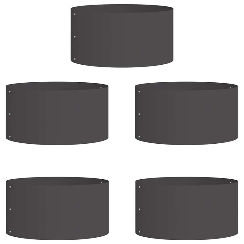 vidaXL Kerti ültetők 5 pcs Fekete 40 x 40 x 20 cm Acél