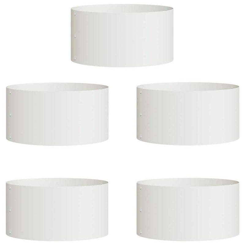 vidaXL Kerti ültetők 5 pcs Fehér 40 x 40 x 20 cm Acél