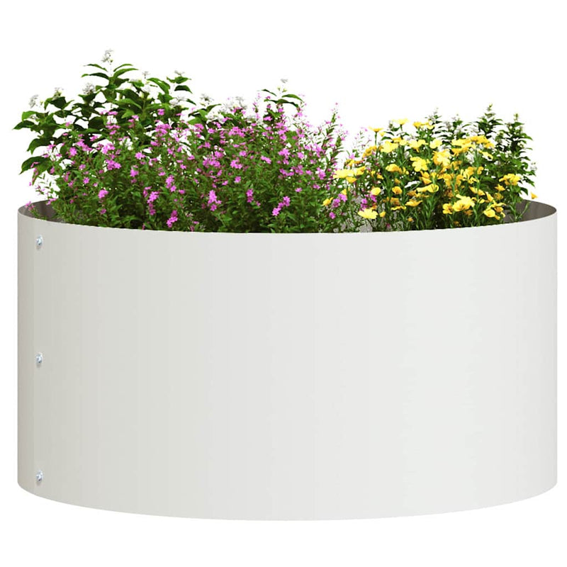 vidaXL Kerti ültetők 5 pcs Fehér 40 x 40 x 20 cm Acél
