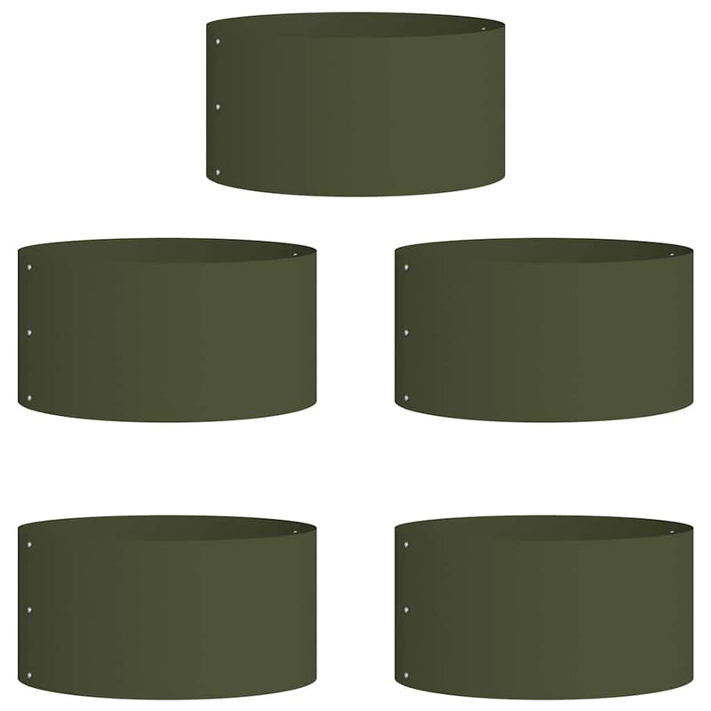 vidaXL Kerti ültetők 5 pcs Oliva zöld 40 x 40 x 20 cm Acél