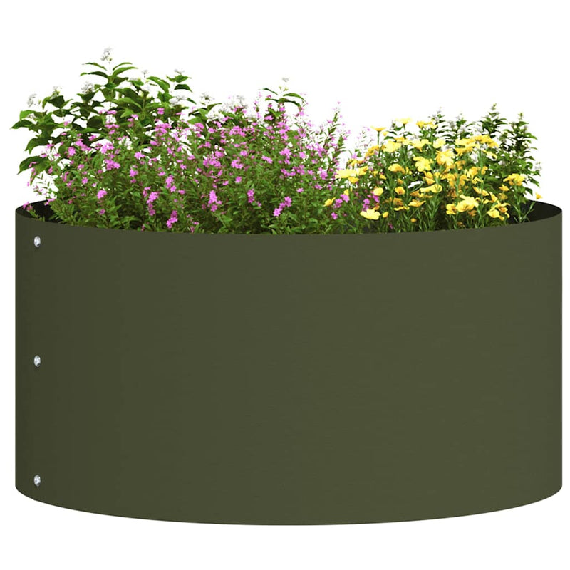 vidaXL Kerti ültetők 5 pcs Oliva zöld 40 x 40 x 20 cm Acél