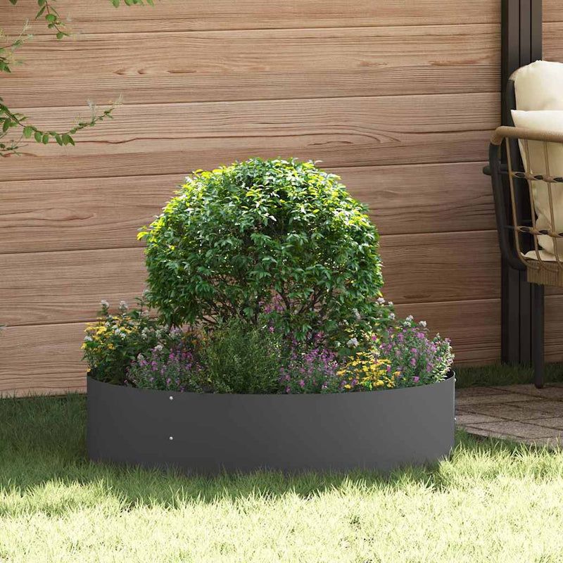 vidaXL Kerti ültetők 5 pcs Fekete 80 x 80 x 20 cm Acél