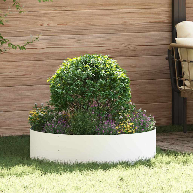 vidaXL Kerti ültetők 5 pcs Fehér 80 x 80 x 20 cm Acél