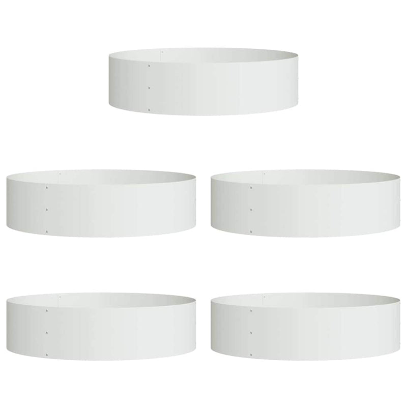 vidaXL Kerti ültetők 5 pcs Fehér 80 x 80 x 20 cm Acél
