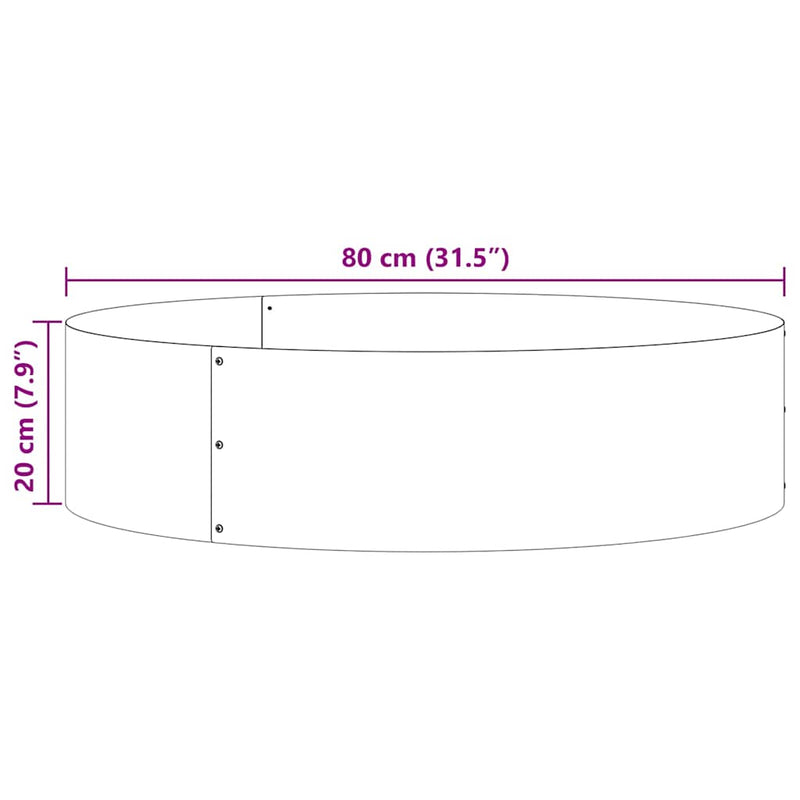vidaXL Kerti ültetők 5 pcs Fehér 80 x 80 x 20 cm Acél
