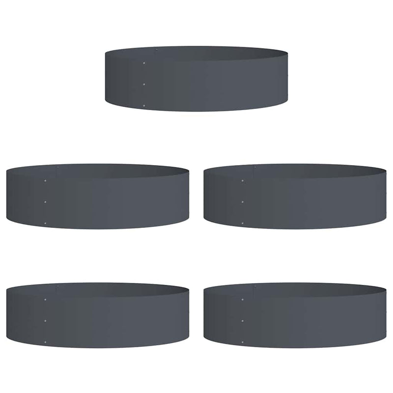 vidaXL Kerti ültetők 5 pcs Antracit 80 x 80 x 20 cm Acél