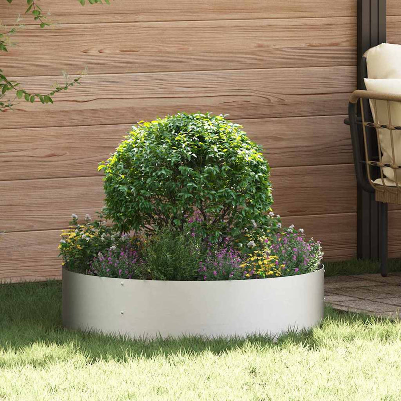 vidaXL Kerti ültetők 5 pcs Ezüst 80 x 80 x 20 cm Rozsdamentes acél