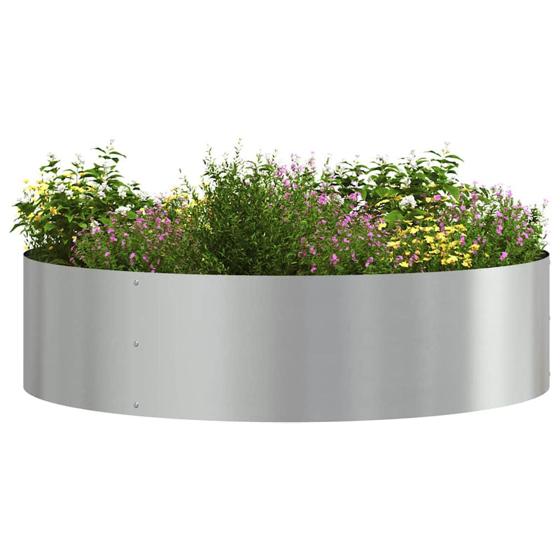 vidaXL Kerti cserép Ezüst 80 x 80 x 20 cm Horganyzott acél